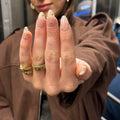 Milky Nude Press-On Nails | Rhinestone Scatter Set