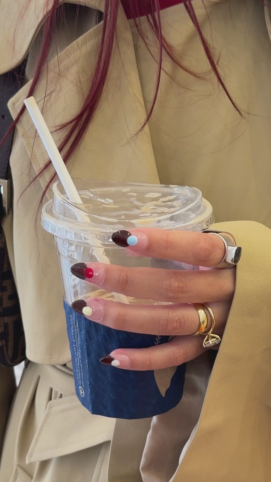 Funky French Tip Press On Nails | Dot Detail Set