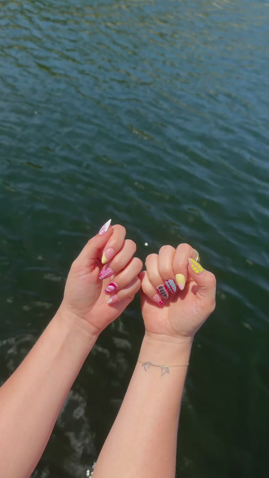 Neon Pastel Press-On Nails | Mixed Print Nails | Bright Summer Nail Art